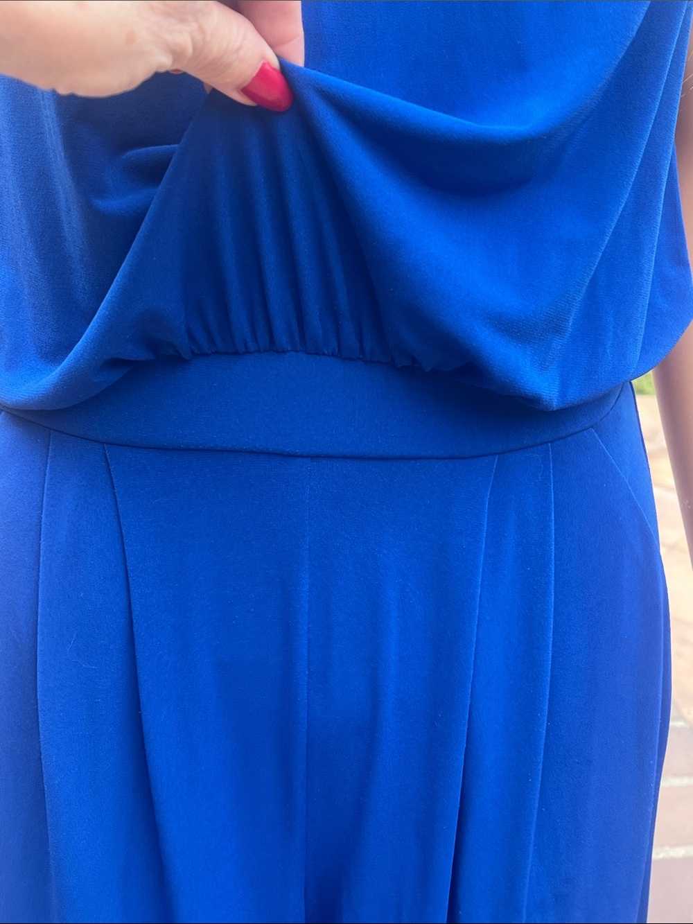 Vince Camuto Drapey Royal Blue Halter Jumpsuit - Picture 3 of 12